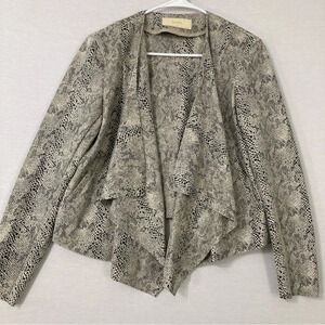 Blank NYC Animal Print Faux Leather Open Front Jacket size Medium